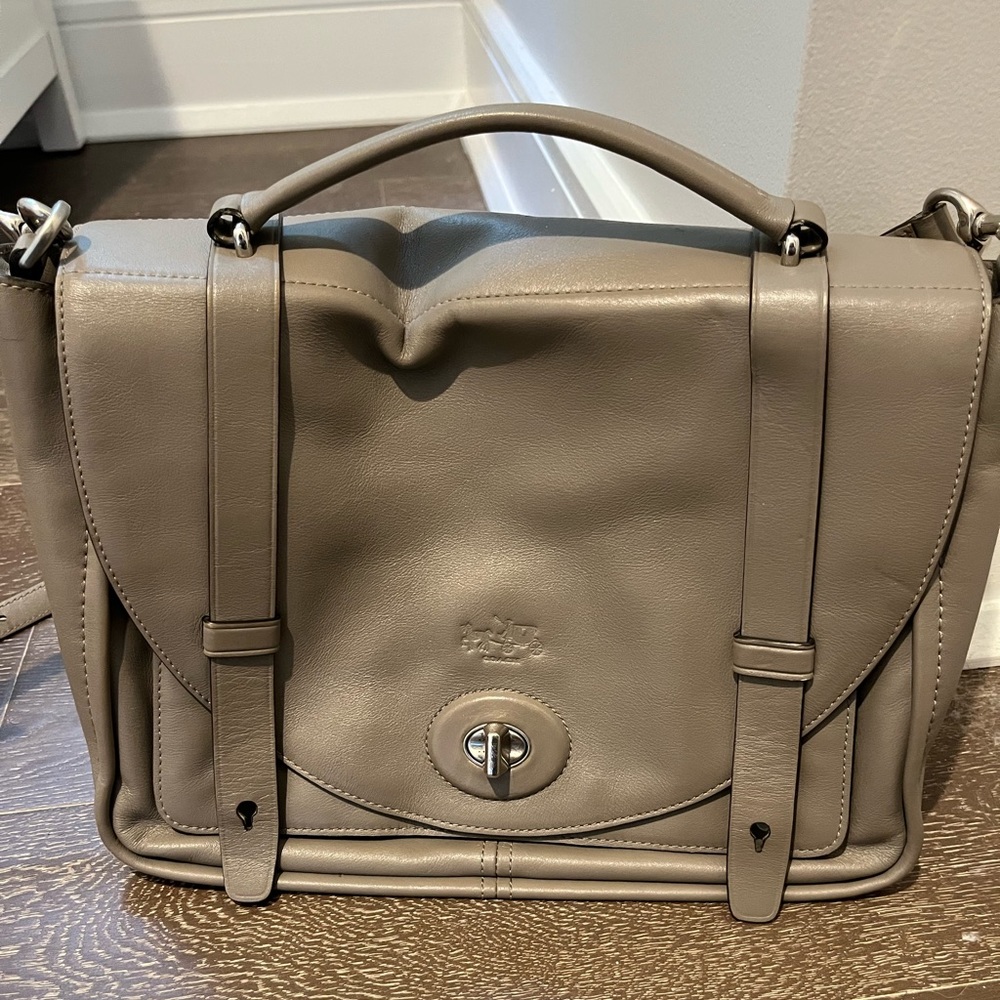 Grey Coach messenger handbag
